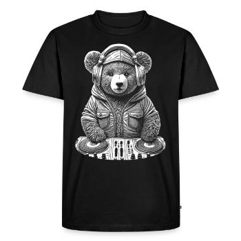 Ours en peluche élégant – votre chemise pour les festivals - T-shirt Premium bio Homme - noir - Devant - Nico (187cm)