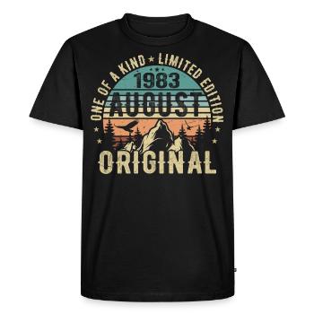 August 1983 - Born in August 1983 - Birthday - Men's Premium Organic T-Shirt - black - Front - Nico (187cm)