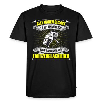 Vehicle painter Then came the painter - Men's Premium Organic T-Shirt - black - Front - Nico (187cm)
