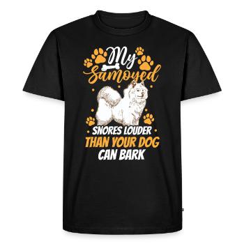 Samoyed snores loudly Samoyed Spitz Samoyed - Men's Premium Organic T-Shirt - black - Front - Nico (187cm)