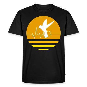 Pastel Orange Hummingbird - Men's Premium Organic T-Shirt - black - Front - Nico (187cm)