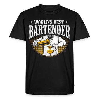 Bartender Mixologist World's Best - Men's Premium Organic T-Shirt - black - Front - Nico (187cm)