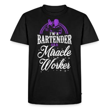 Barman Mixologue Barman - T-shirt Premium bio Homme - noir - Devant - Nico (187cm)