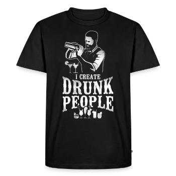 Barman Mixologue Je crée - T-shirt Premium bio Homme - noir - Devant - Nico (187cm)
