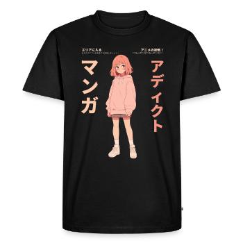 Manga Addicted - Kawaii Anime Fille Mode Punk - T-shirt Premium bio Homme - noir - Devant - Nico (187cm)