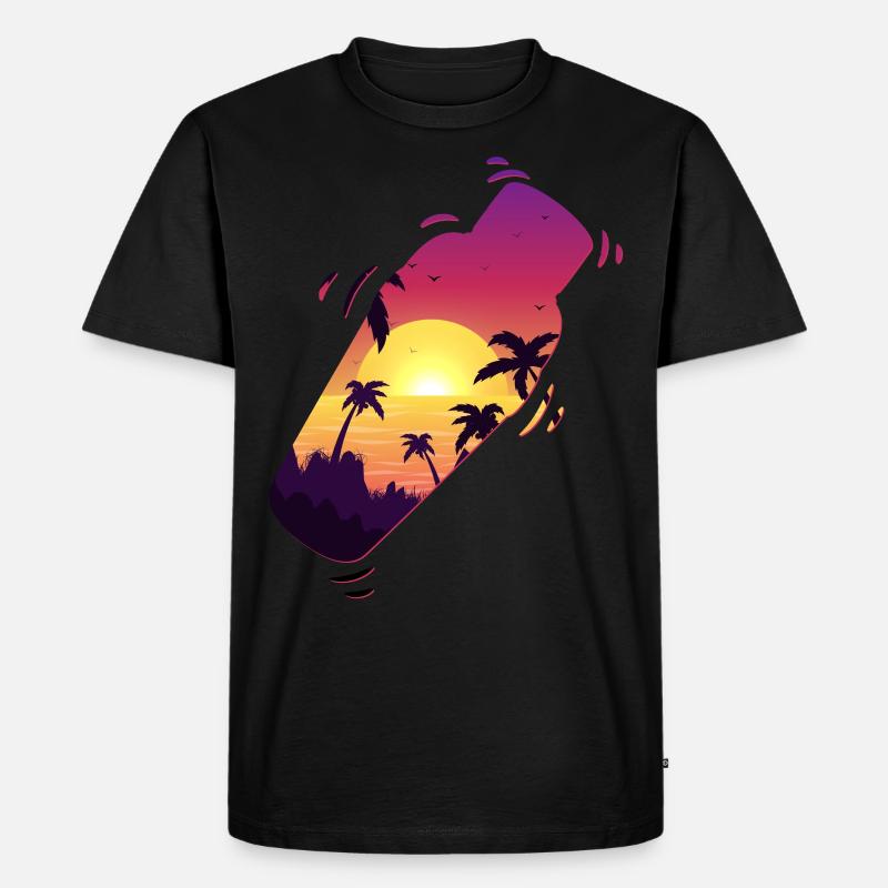 Bartender Mixologist Shaker Sunset - Männer Premium Bio T-Shirt - Schwarz