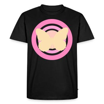 Pink Yellow Butterfly - Men's Premium Organic T-Shirt - black - Front - Nico (187cm)