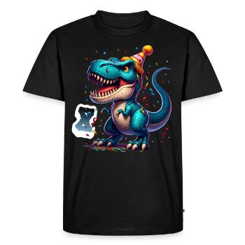 T Rex Dinosaur 8th Birthday Kids Birthday - Men's Premium Organic T-Shirt - black - Front - Nico (187cm)