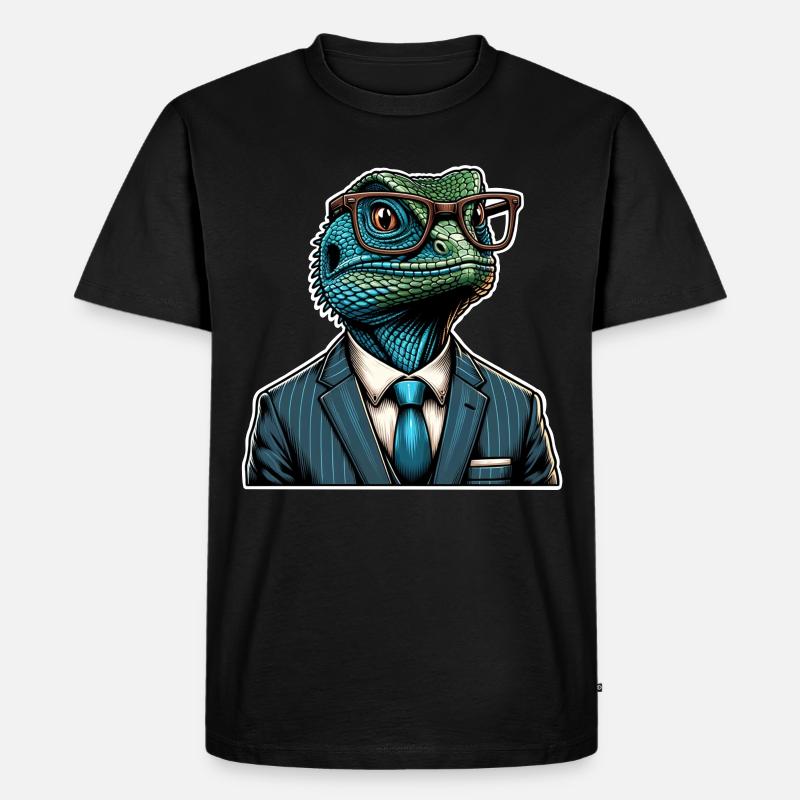 Echsperte Eidechse - Männer Premium Bio T-Shirt - Schwarz