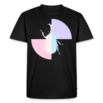 Duo Coccinelle Jaune Bleu Pastel - T-shirt Premium bio Homme - noir - Devant - Nico (187cm)