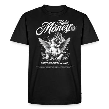 Baby Angel make Money, Get Beers, Money and Beer - Men's Premium Organic T-Shirt - black - Front - Nico (187cm)