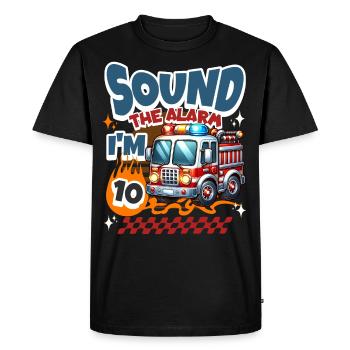 10e anniversaire des pompiers - T-shirt Premium bio Homme - noir - Devant - Nico (187cm)