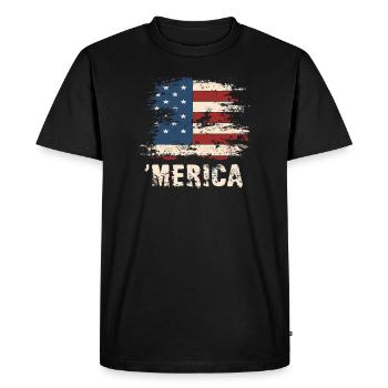 'Merica United States American Independence Day - T-shirt Premium bio Homme - noir - Devant - Nico (187cm)