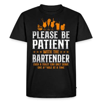 Bartender Mixologist Please Be - Men's Premium Organic T-Shirt - black - Front - Nico (187cm)