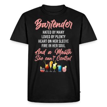Barman Mixologue Barman - T-shirt Premium bio Homme - noir - Devant - Nico (187cm)