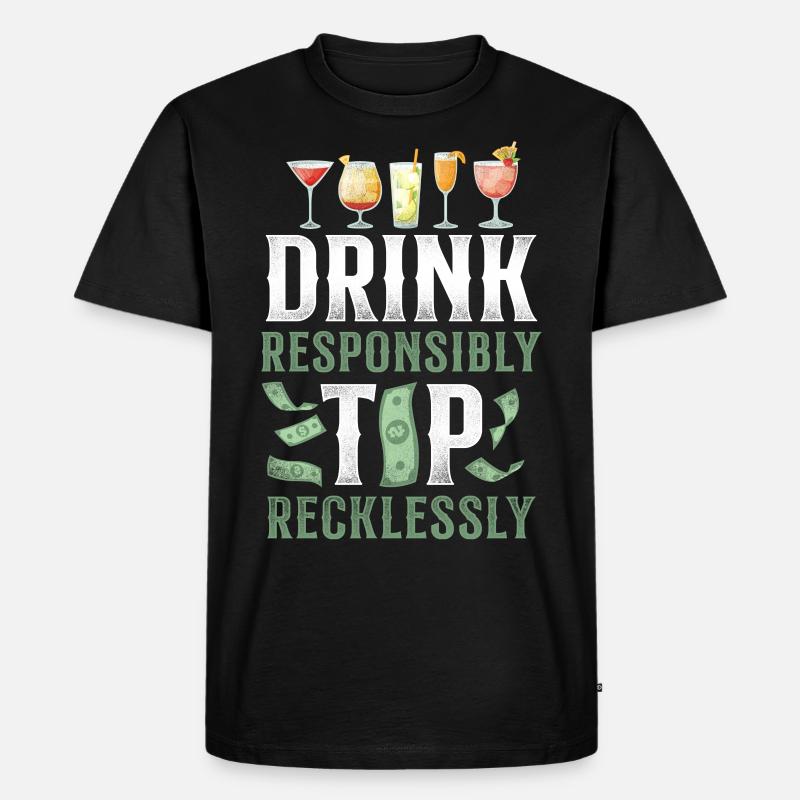 Bartender Mixologist Drink - Männer Premium Bio T-Shirt - Schwarz