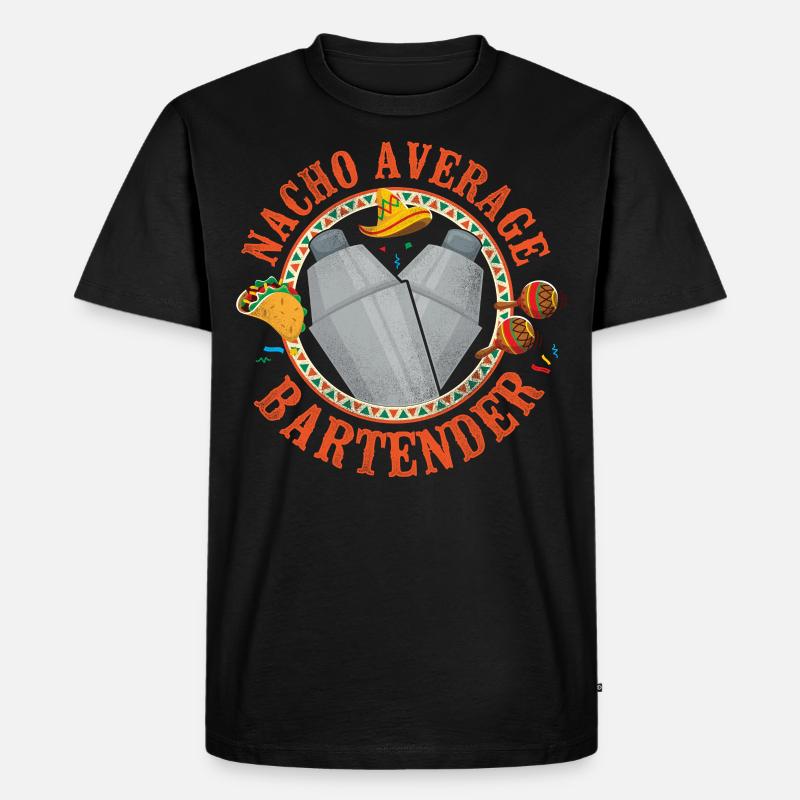 Bartender Mixologist Nacho Average - Männer Premium Bio T-Shirt - Schwarz