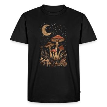 Vintage Fairycore Cottagecore Goblincore Champignon - T-shirt Premium bio Homme - noir - Devant - Nico (187cm)