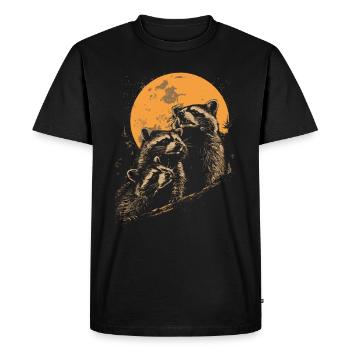 3 raton laveur lune hurlant tête de raton laveur cool - T-shirt Premium bio Homme - noir - Devant - Nico (187cm)