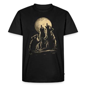 3 raton laveur lune hurlant humour drôle design - T-shirt Premium bio Homme - noir - Devant - Nico (187cm)