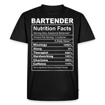Bartender Mixologist Bartender - Men's Premium Organic T-Shirt - black - Front - Nico (187cm)