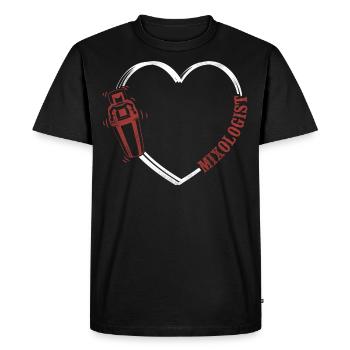 Barman Mixologue Cœur - T-shirt Premium bio Homme - noir - Devant - Nico (187cm)