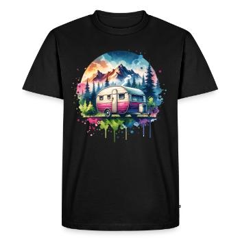 Camping Caravan - Men's Premium Organic T-Shirt - black - Front - Nico (187cm)