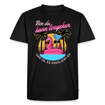« Je suis là pour commencer » Flamingo Girls' Night Out - T-shirt Premium bio Homme - noir - Devant - Nico (187cm)
