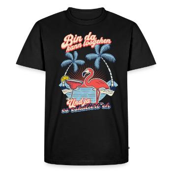 Flamingo 'I’m Here You Can Go' Conception de fête - T-shirt Premium bio Homme - noir - Devant - Nico (187cm)