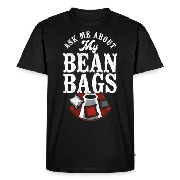 Joueur de sac de haricots de l’équipe Cornhole - T-shirt Premium bio Homme - noir - Devant - Nico (187cm)