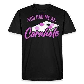 Joueur de sac de haricots de l’équipe Cornhole - T-shirt Premium bio Homme - noir - Devant - Nico (187cm)