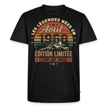 August 1968 Birthday Gift August 1968 August - Men's Premium Organic T-Shirt - black - Front - Nico (187cm)