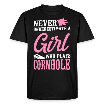 Joueur de sac de haricots de l’équipe Cornhole - T-shirt Premium bio Homme - noir - Devant - Nico (187cm)