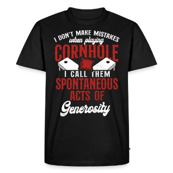 Joueur de sac de haricots de l’équipe Cornhole - T-shirt Premium bio Homme - noir - Devant - Nico (187cm)