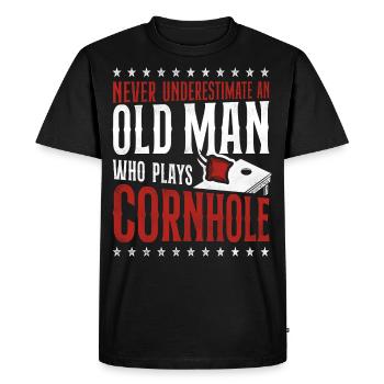 Joueur de sac de haricots de l’équipe Cornhole - T-shirt Premium bio Homme - noir - Devant - Nico (187cm)