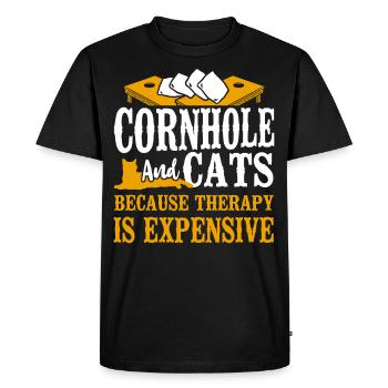 Joueur de sac de haricots de l’équipe Cornhole - T-shirt Premium bio Homme - noir - Devant - Nico (187cm)