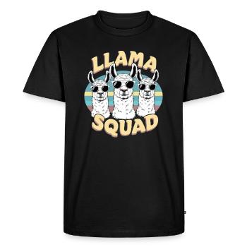 Llama Squad - Men's Premium Organic T-Shirt - black - Front - Nico (187cm)