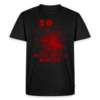 Alors, c’est reparti Dicton d’Halloween drôle - T-shirt Premium bio Homme - noir - Devant - Nico (187cm)