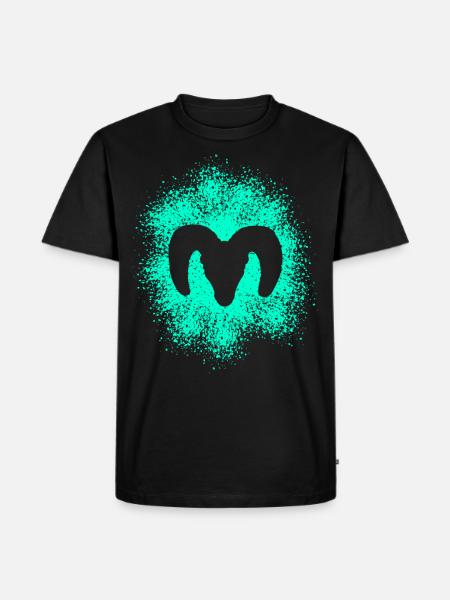 Dickhornschaf - Männer Premium Bio T-Shirt - Schwarz