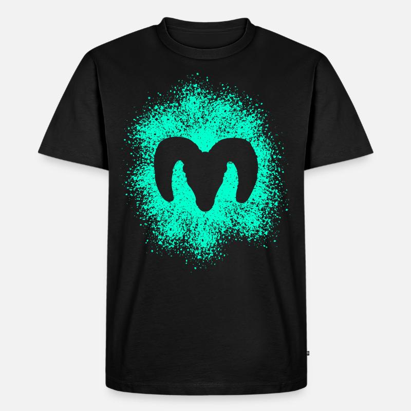Dickhornschaf - Männer Premium Bio T-Shirt - Schwarz