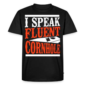 Joueur de sac de haricots de l’équipe Cornhole - T-shirt Premium bio Homme - noir - Devant - Nico (187cm)