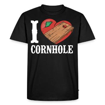Joueur de sac de haricots de l’équipe Cornhole - T-shirt Premium bio Homme - noir - Devant - Nico (187cm)