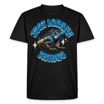 Iguane - T-shirt Premium bio Homme - noir - Devant - Nico (187cm)