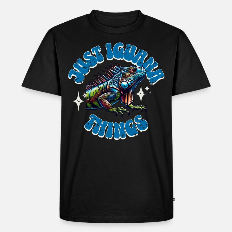 Leguan - Männer Premium Bio T-Shirt - Schwarz