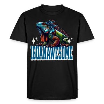 Iguane - T-shirt Premium bio Homme - noir - Devant - Nico (187cm)
