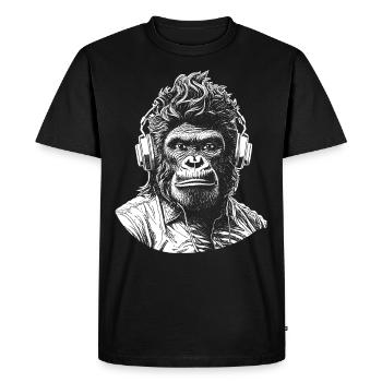 T-shirt urbain Gorilla Groove avec touche hip-hop - T-shirt Premium bio Homme - noir - Devant - Nico (187cm)