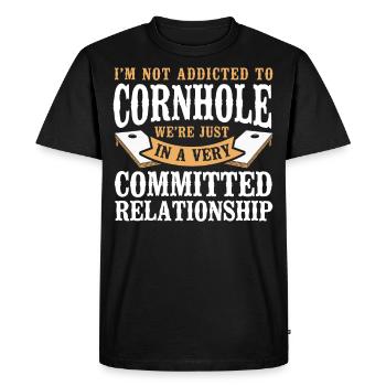 Joueur de sac de haricots de l’équipe Cornhole - T-shirt Premium bio Homme - noir - Devant - Nico (187cm)