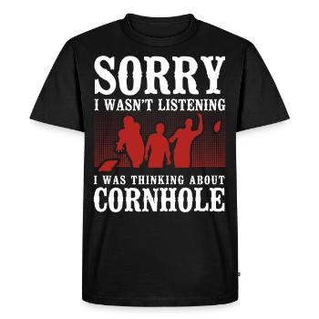 Joueur de sac de haricots de l’équipe Cornhole - T-shirt Premium bio Homme - noir - Devant - Nico (187cm)