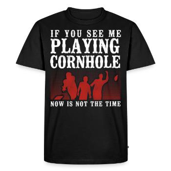 Joueur de sac de haricots de l’équipe Cornhole - T-shirt Premium bio Homme - noir - Devant - Nico (187cm)