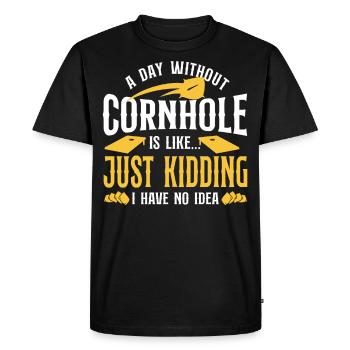 Joueur de sac de haricots de l’équipe Cornhole - T-shirt Premium bio Homme - noir - Devant - Nico (187cm)